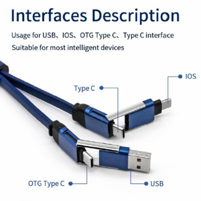 60 W DÁTOVÝ A NABÍJACÍ USB KÁBEL 4 V 1