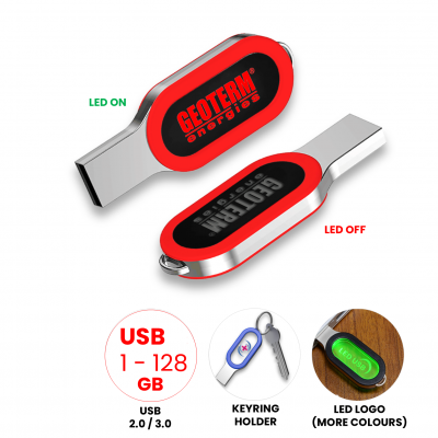 CRYSTAL USB FLASH DISK S LED SVIETIACIM LOGOM